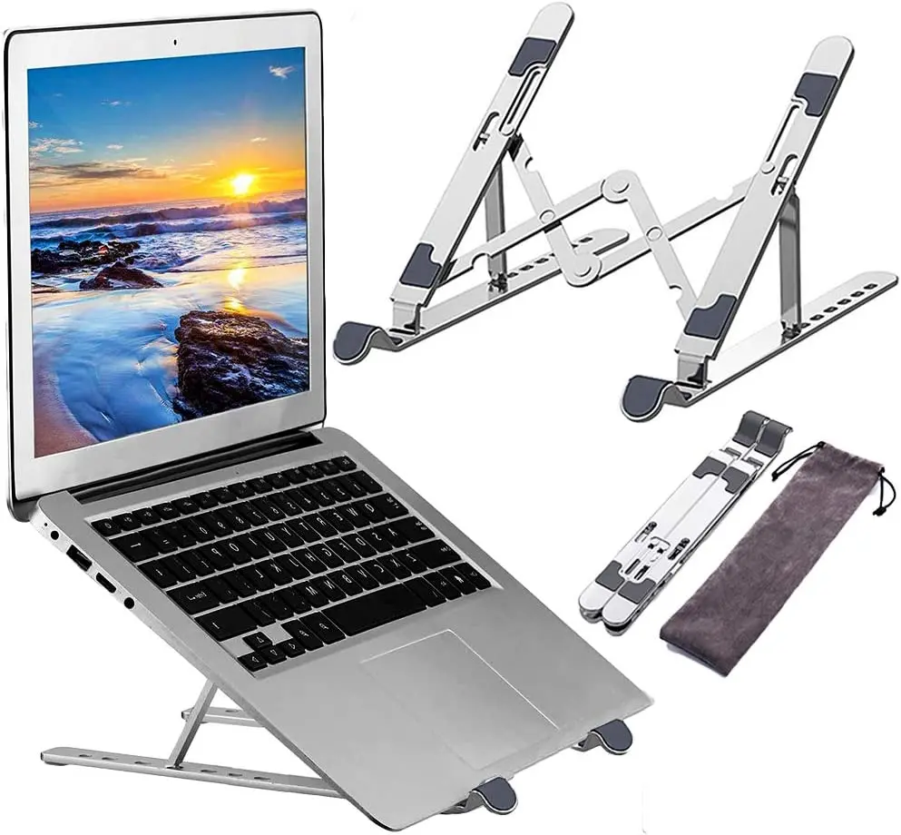 Portable Folding Notebook Holder, 6 Altura Ajustável Notebook Holder, Se encaixe em Laptops, Novo, Adicionar à Lista de Desejos, 2023