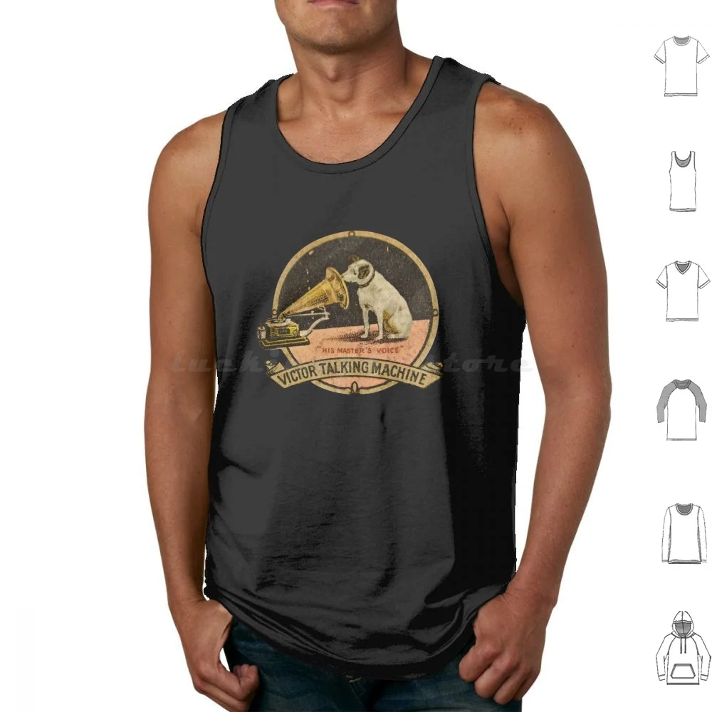 His Master'S Voice Talking Machine Vintage Tank Tops Print Cotton His Masters Voice Talking Machine Vintage His Masters
