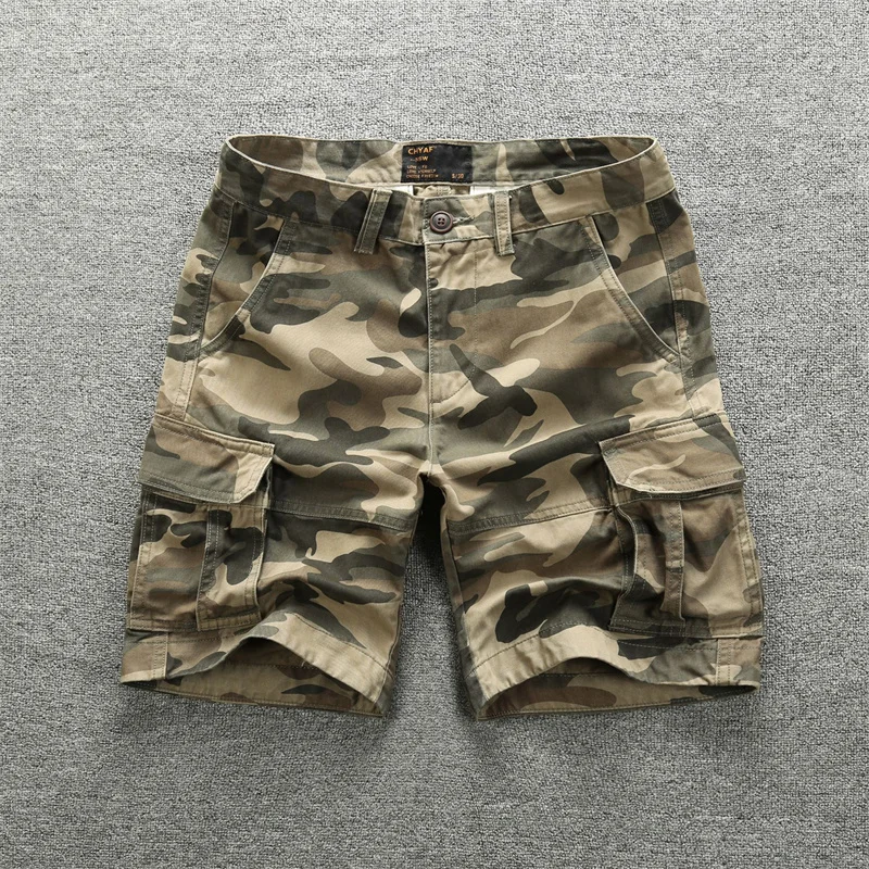 Summer Men's Casual Shorts Outdoor Loose Camouflage Sports Workwear Pants Fashion Multiple Pockets Straight Tube Shorts