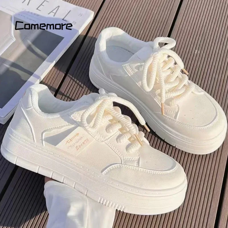 Comemore 2024 Woman Sports Platform Shoe Mesh Lace Up Ladies Casual Fashion Female Vulcanize Shoes Footwear Sneakers for Women