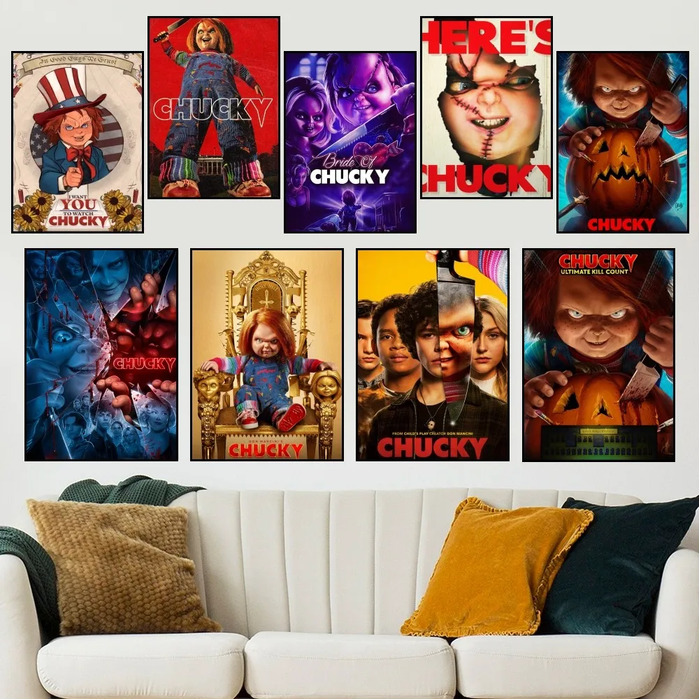 

Horror C-Chucky Movie P Poster Small Prints Room Wall Sticker Wall Painting Bedroom Living Office