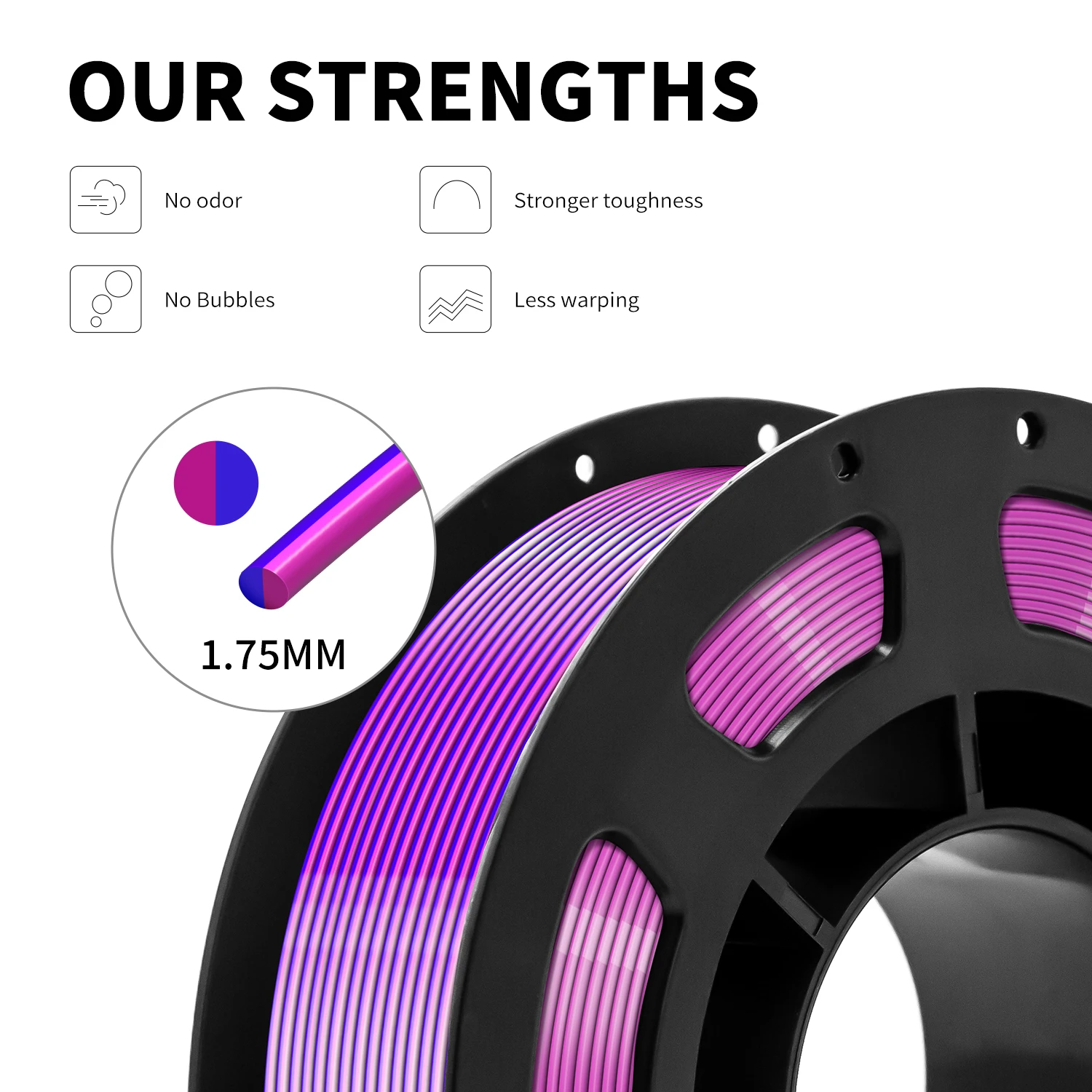 Dual-color PLA Silk 3D Printing Materials 1.75mm 3D Printer Filament for FDM Non-Toxic Vacuum Packaging 200g 3d printer filaments