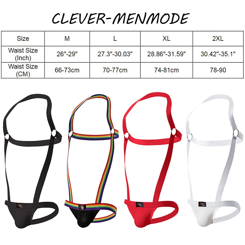 Men Underwear Sexy Lingerie Men's Sexy Elastic Suspender Thong Tights Porn Bare Buttocks Jockstrap Backless Harness Jumpsuit Exotic Adult 18+ Outfit