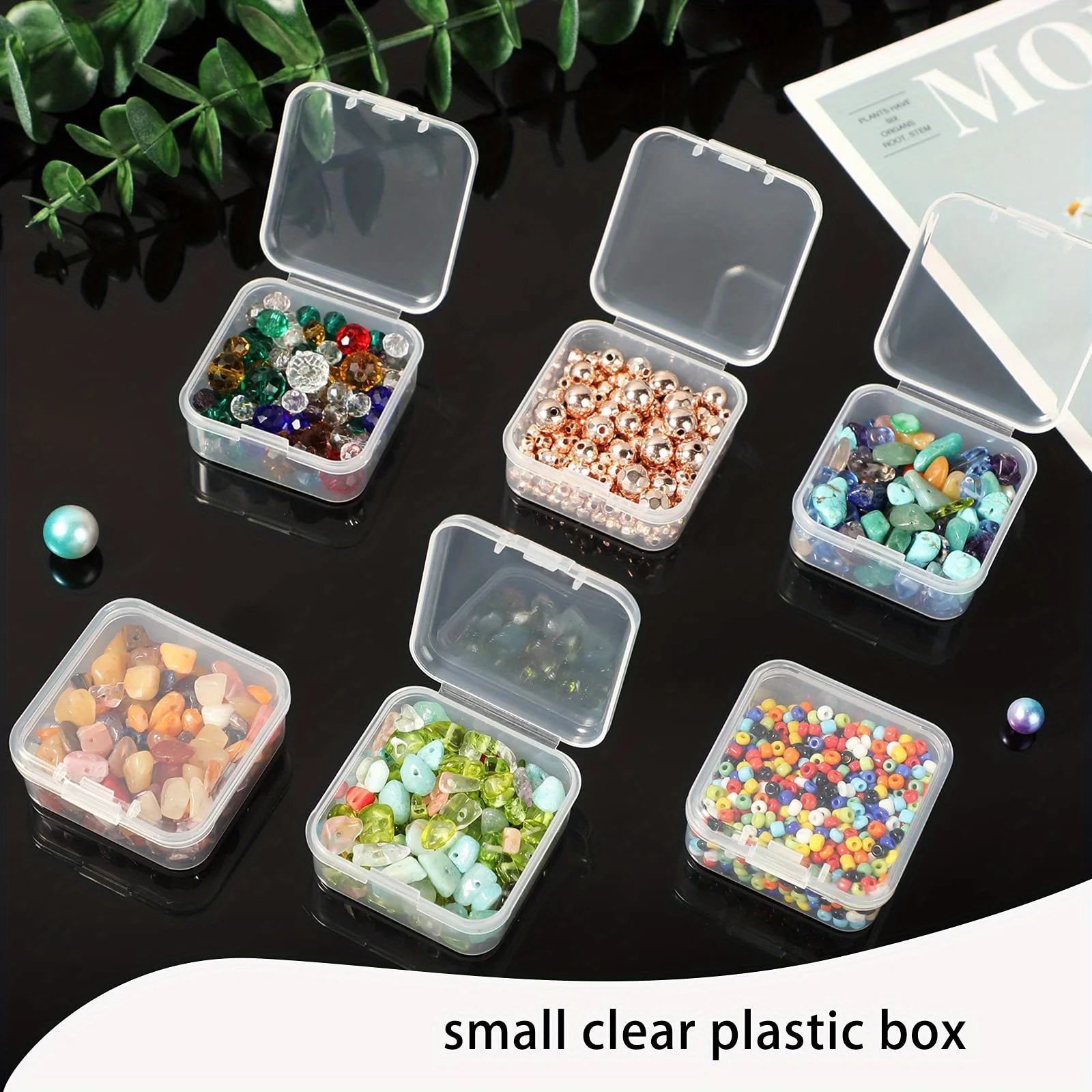 45 Grid Plastic Bead Storage Case  Transparent Organizer for Nail Art Jewelry Crafts Diamond Painting Portable Accessory Box wit 5