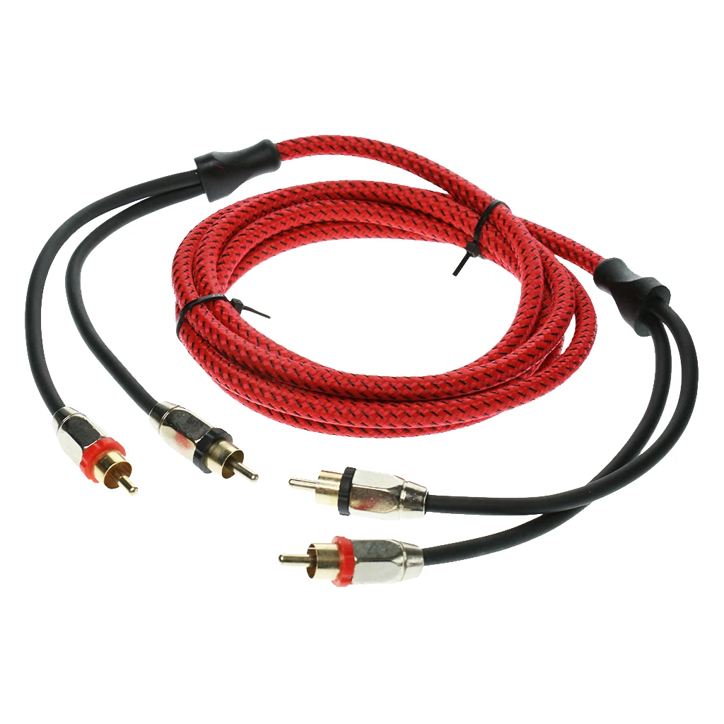 

High Quality 2 Meters Male RCA Car Audio Power Cable for DVD Player, Subwoofer, Digital Receivers