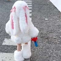 Filles manteau 2025 automne et hiver nouveaux vêtements pour enfants Style coréen fille bébé mignon épaissi en peluche lapin manteau 5