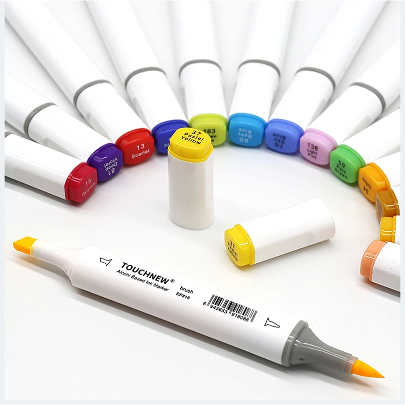 1Pcs Color Soft Brush Markers Alcohol Based Sketch Dual Tip Drawing Marker Pen Art Markers Pen Manga Art Supplies White white marker pens marker pens color marker pens pen marker markers pen marker pen art marker pens art markers manga markers sketching markers