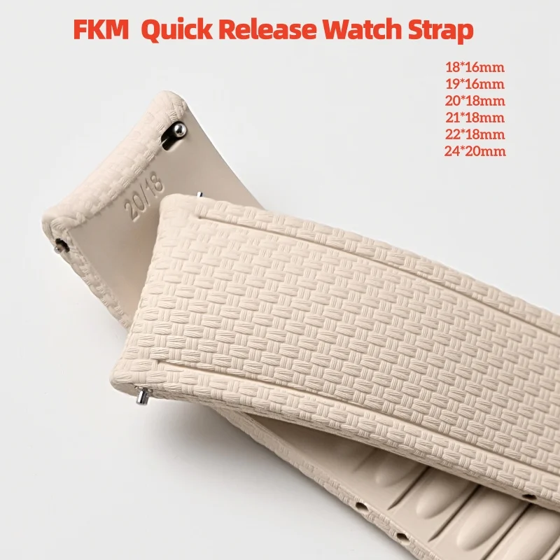 Premium FKM Rubber Quick Release Waterproof Watch Strap, Sport Edition