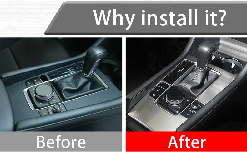 Für Mazda 3 BP 2019 2020 2021 2022 2023 2024 2025 Auto Zentrale Konsole Getriebe Shift Panel Trim Abdeckung wasser Tasse Rahmen Zubehör – Detail 2