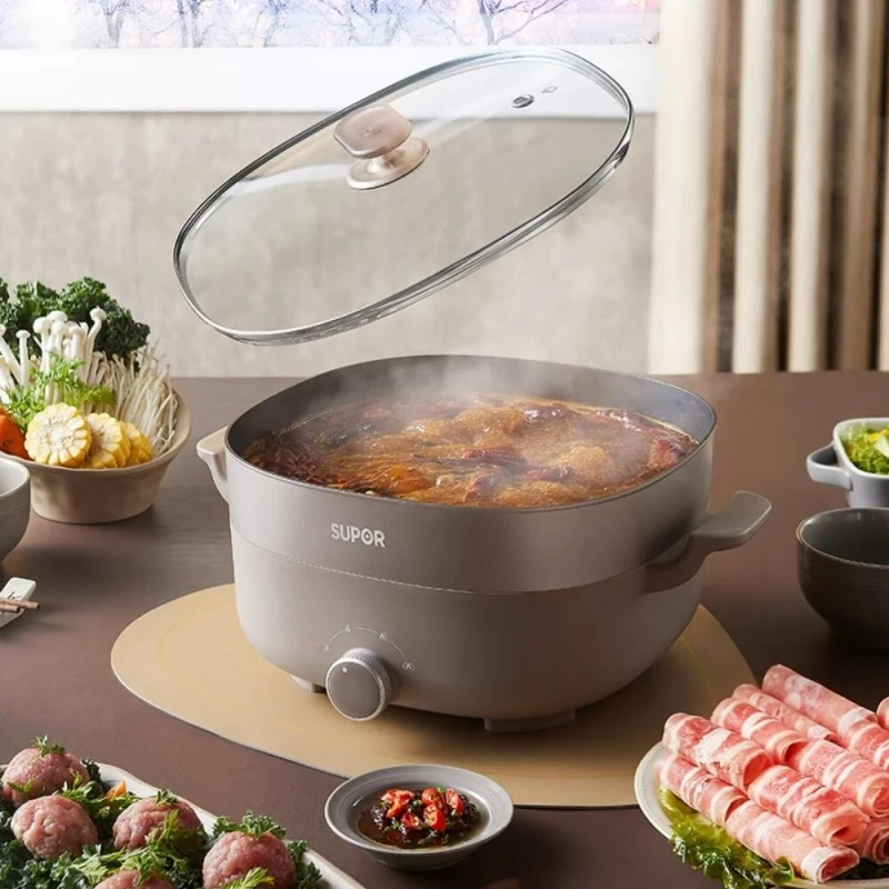 SUPOR 220V Electric Fondue Double Flavour Pot 6L Multi-purpose Pot Household Multi Electric Hot Pot Electric Cooker 2