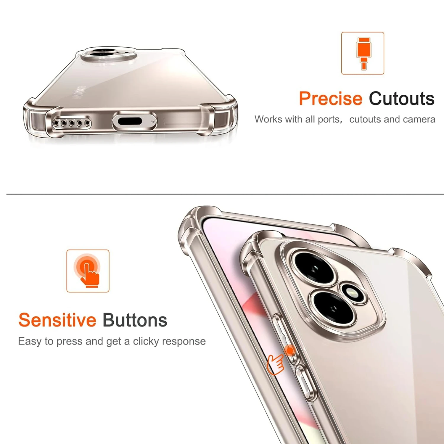 Luxury Shockproof Silicone Soft Phone Case - Clear Ultra Thin Cover