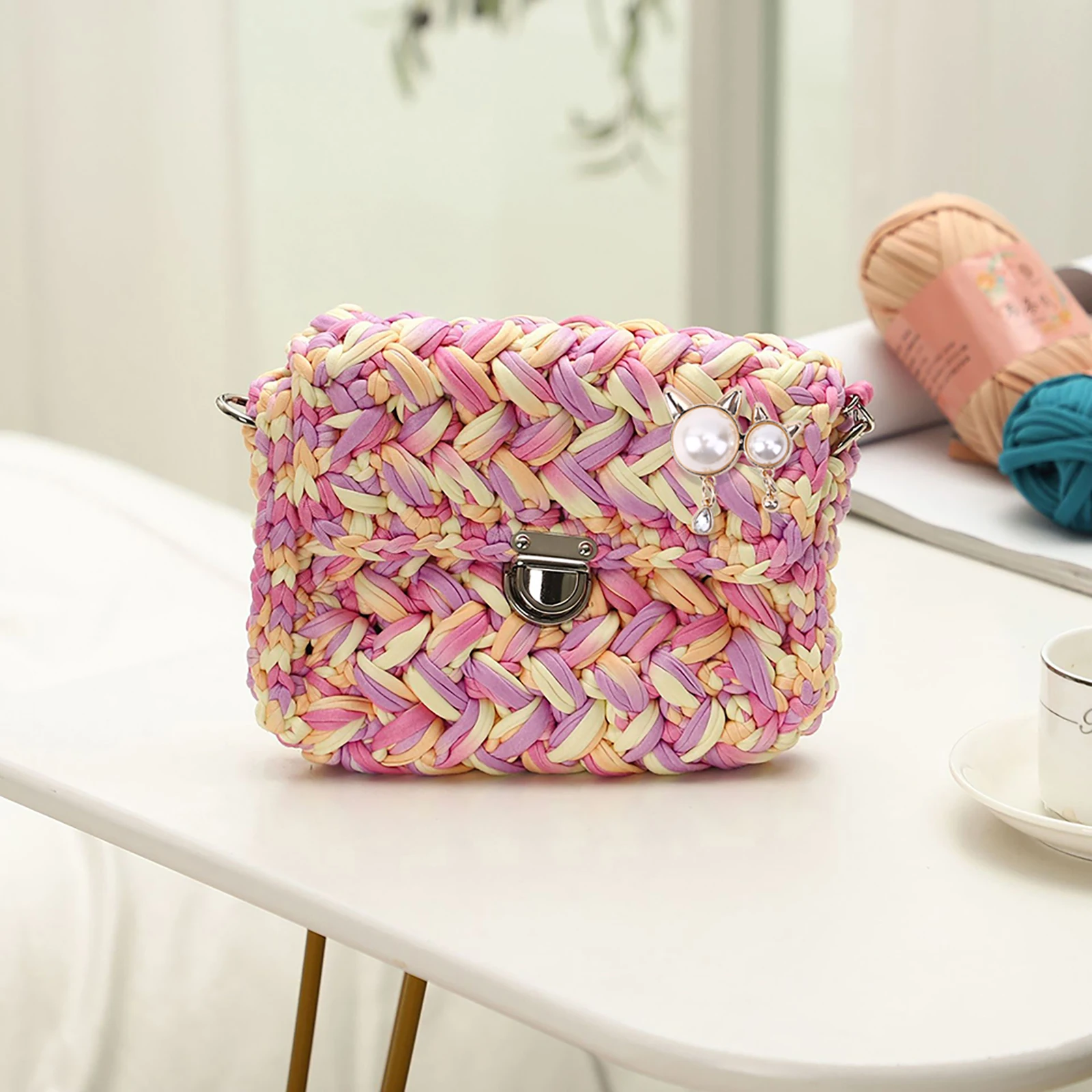 Woven Bag Grid Board DIY Material Knitted Piece DIY White Plastic Helper Hand Bag Soft Rubber Net Cover Knitting Accessories
