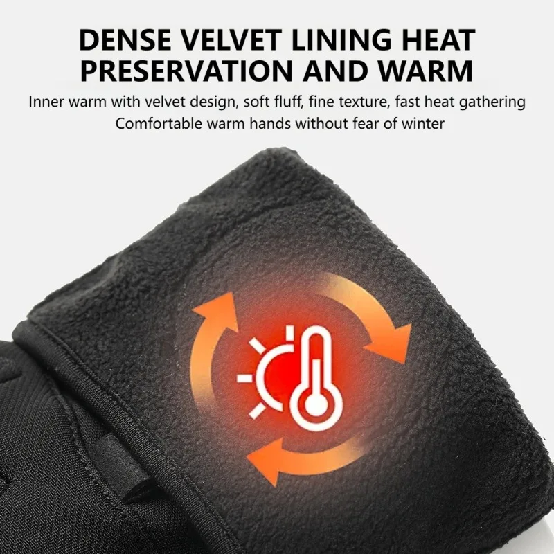 Winter Cycling Gloves Thermal Insulated Waterproof Windproof Unisex Touchscreen Compatible for Outdoor Riding Skiing Running