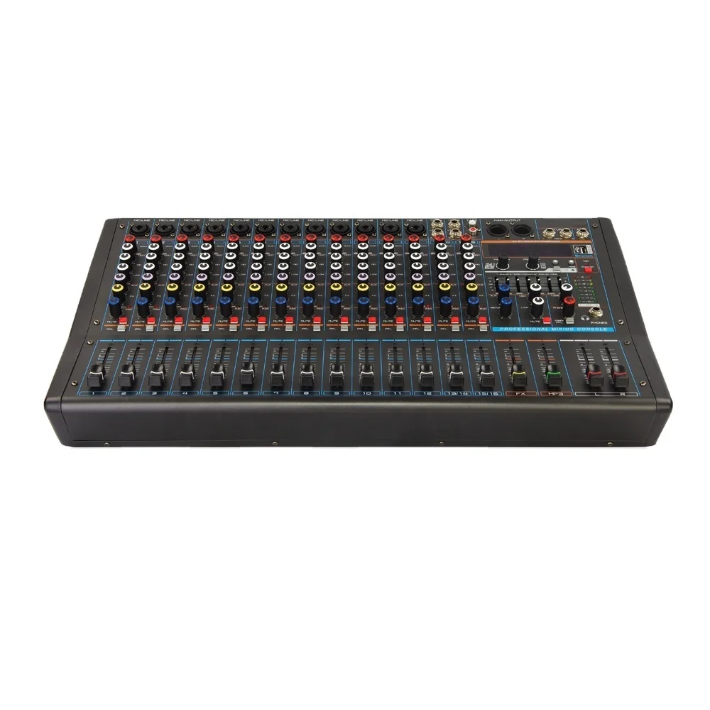 AK-16D MP3 녹음 전원 믹서, 12 모노 2 스테레오 채널