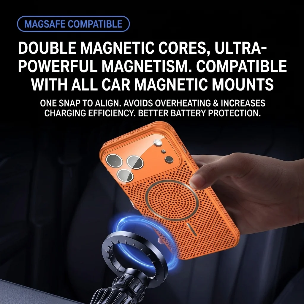 Aluminum Alloy Mesh Magnetic Case with Heat Dissipation and Full Lens Protection