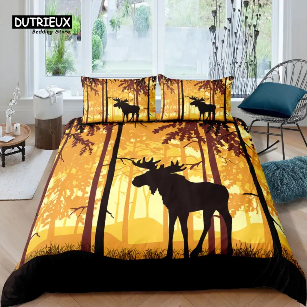 

Home Living Luxury 3D Elk Print Bedding Set Duvet Cover Pillowcase Kids Bedding Set Queen and King EU/US/AU/UK Size