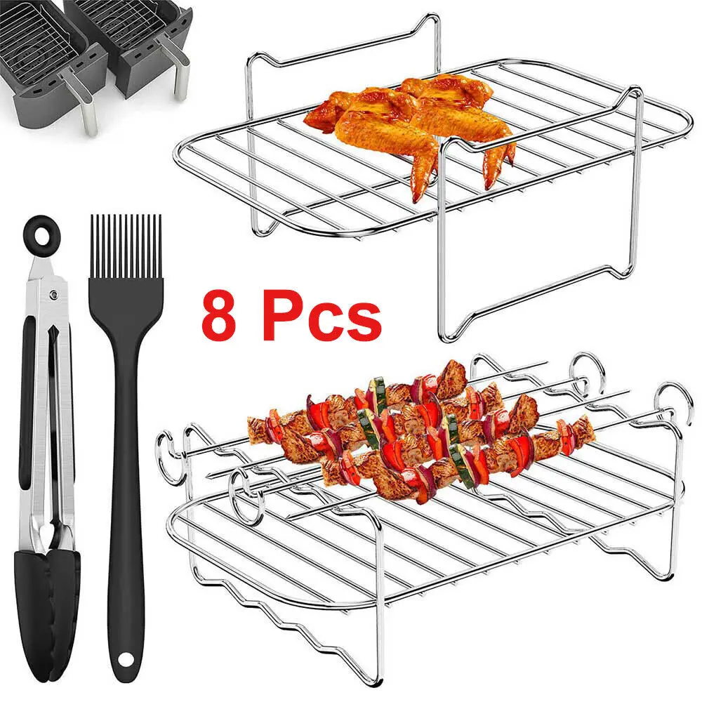 AirFryerRackDoubleBasketAirFryersStainlessSteelGrillHolder