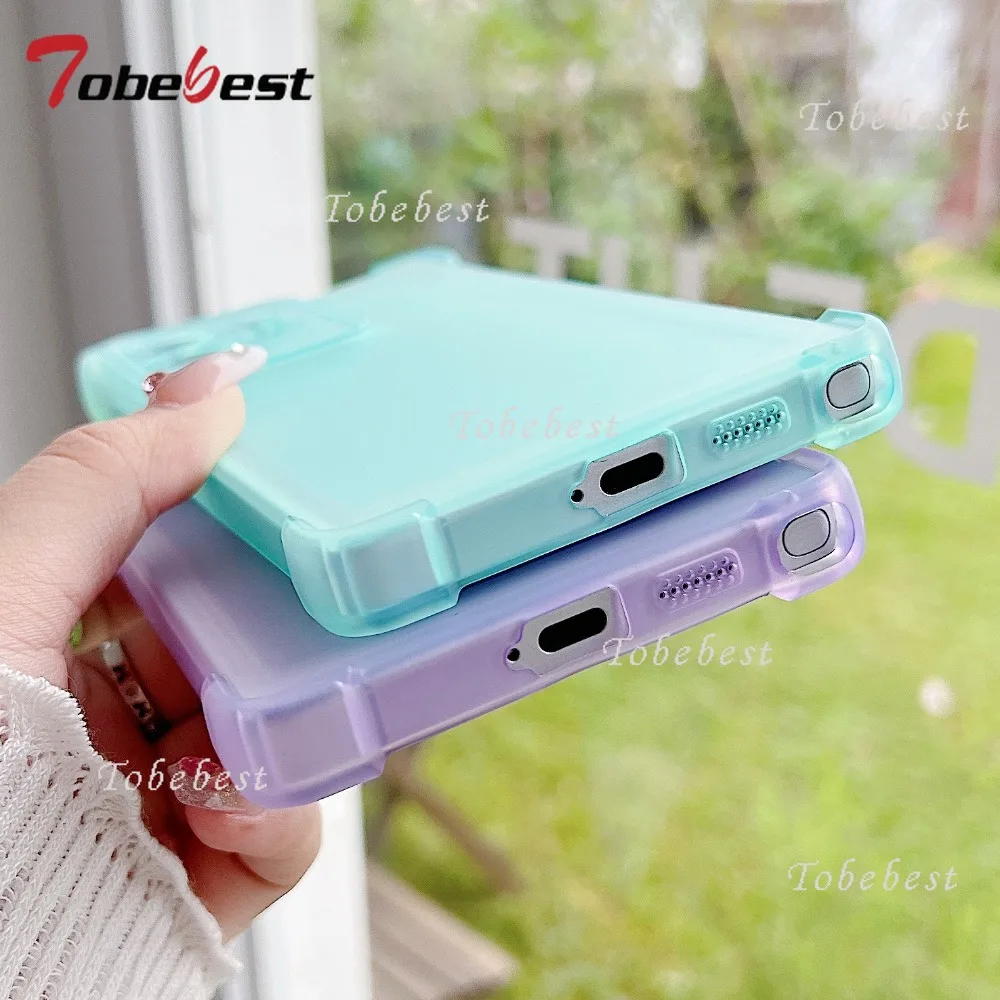 Candy Color Matte Silicone Soft Case with Shockproof Transparent Back Cover