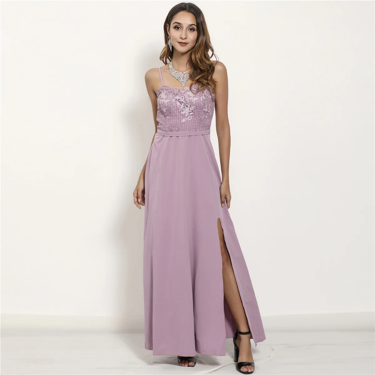 

2022 Sling halter women party dresses long evening elegant dinner dress party lady evening abendkleider long prom dresses