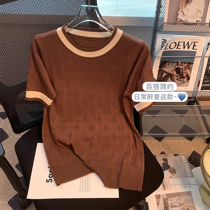 

Модный женский Летний Новый Лидер продаж пуловер с коротким рукавом футболки модный темпераментный трендовый Топ Туника