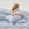 Home Mulberry Silk Duvet Cover Set, Luxury 3 Piece Bedding Set, 1pc Comforter Cover 2pcs Pillowcase, Couple Bed Blanket Cover 5