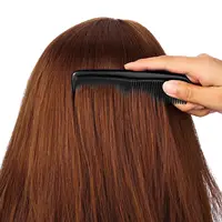 Peigne de coiffure noir 5 pièces, peigne à cheveux à dents fines, peigne résistant à la chaleur, peigne de coiffure à Double tête 4