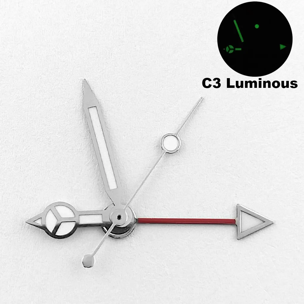 Silver Black Rose Gold 13mm GMT Watch Hands with Luminous Accents