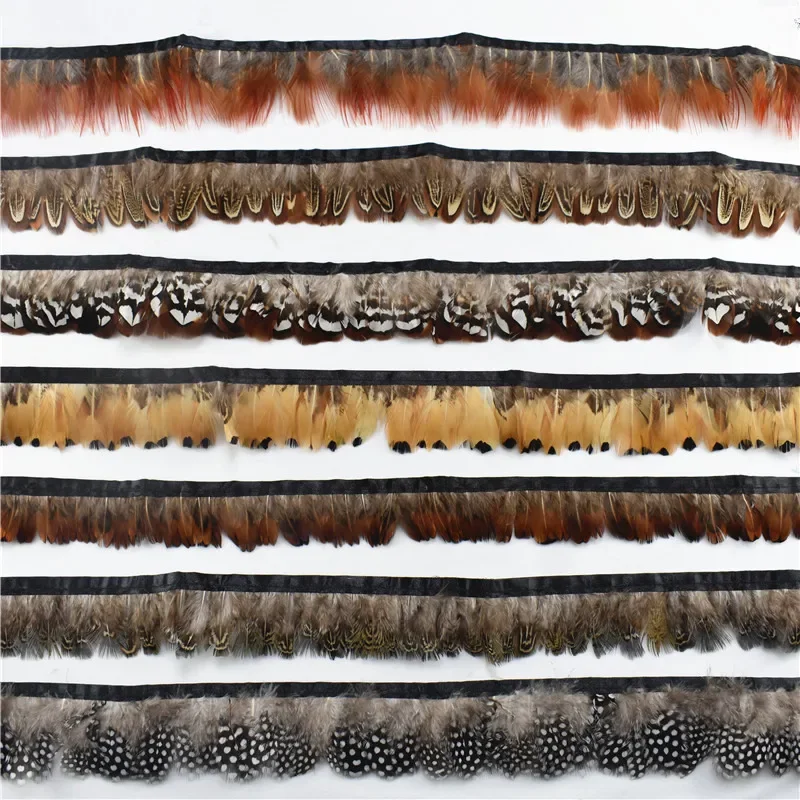 Wholesale 10Meters/Lot Natural Pheasant Feather Trims Ribbon Feathers for Crafts Trim Fringe Clothing Accessories Wedding Plumas