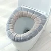 1Pcs O-shape Home Decor Toilet Seat Cover Keep Warm Pumpkin Pattern Closestool Mat Double Color Bathroom Accessories Knitting 4