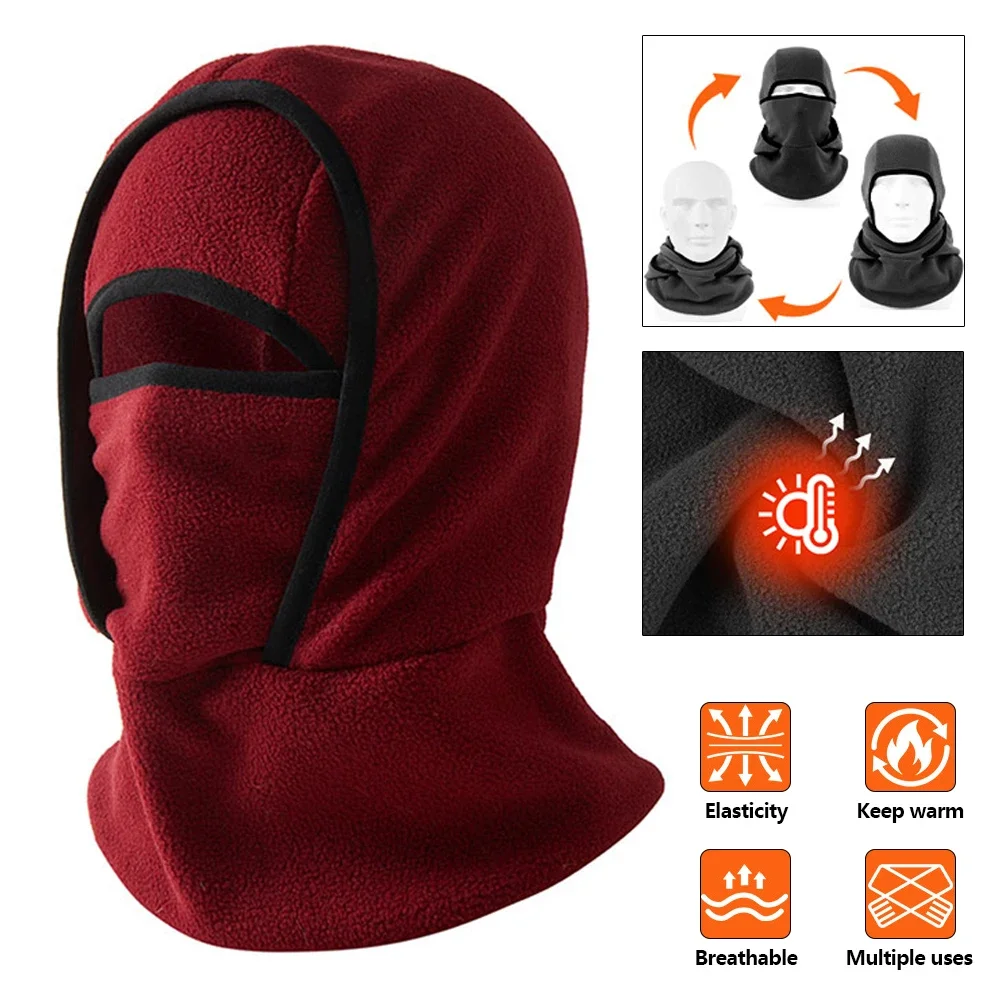 오토바이 바이크 방풍 발라클라바 모자 유니섹스 두꺼운 플리스 헤드 넥 커버 겨울 따뜻한 스포츠 스카프 캡 남녀 공용