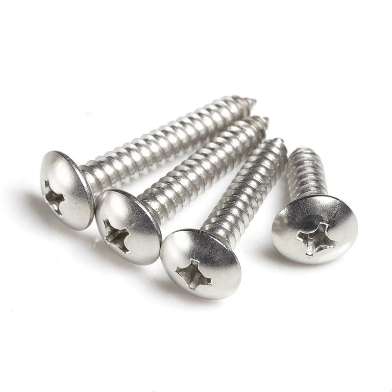 20pcs Sheet Metal Screw, 304 Stainless Steel M3-M6, Phillips Drive Self Tapping Screw, Round Head Wood Screw, Bright Finish,