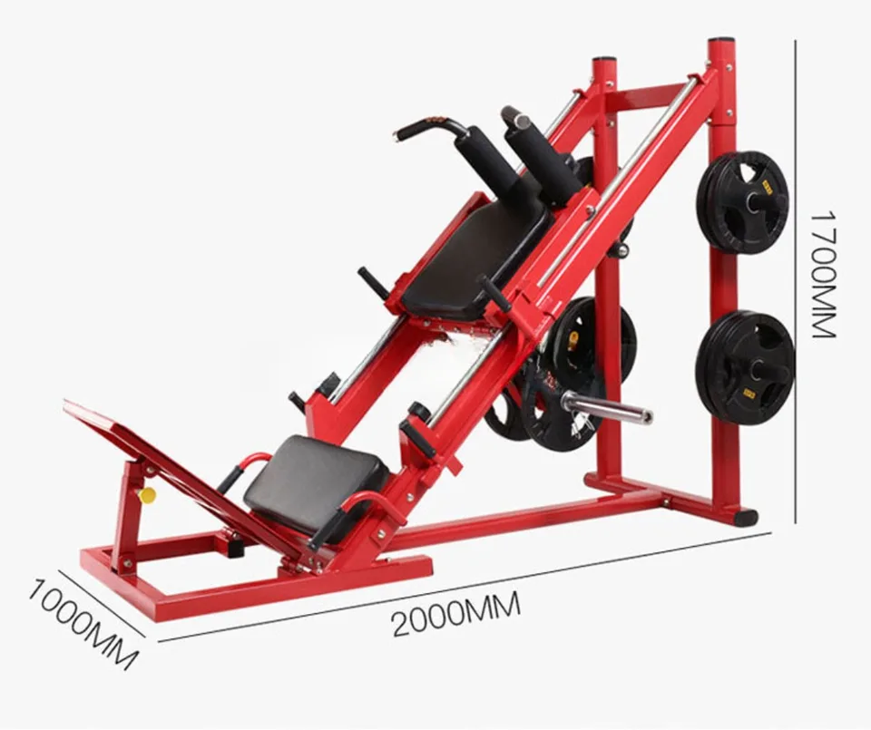 レッグプレススクワットマシン、筋力トレーニングジム機器、45度リニア