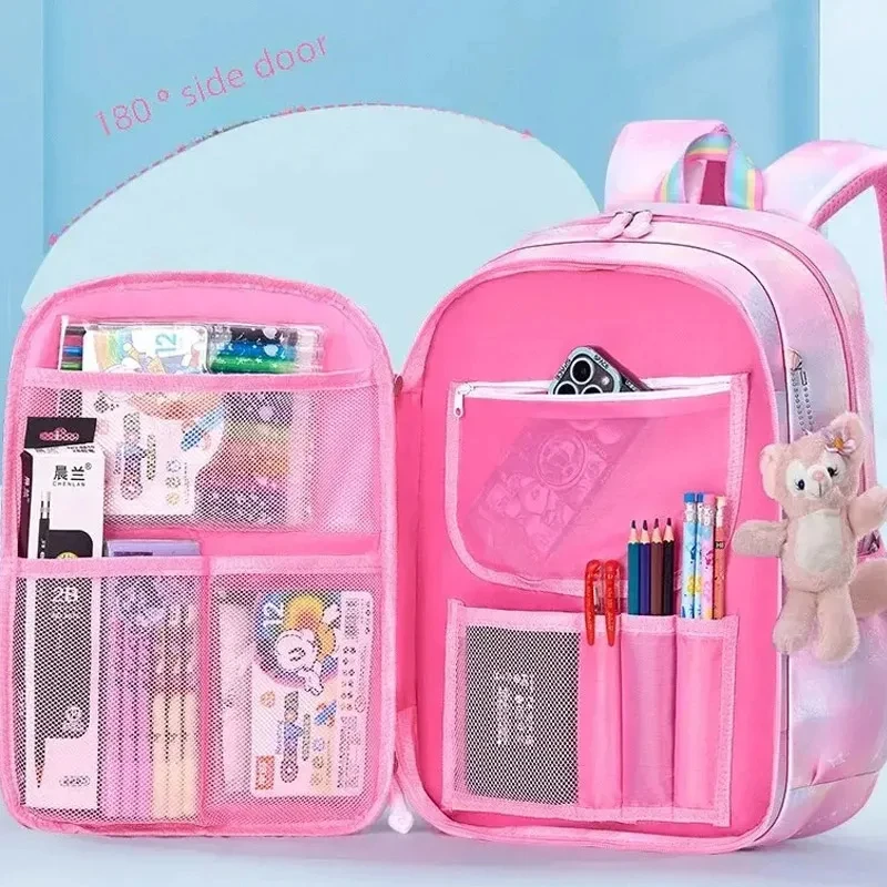 Lightweight Waterproof Backpack For Primary School Students Grades 1 To 6 Spine Protection Load Reduction Double Shoulder Bag