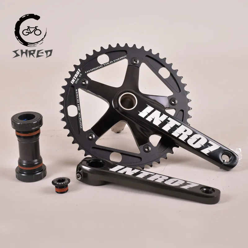 INTRO7AlumniunCrankset48TFixedGearCrank165mmBCD144SingleSpeed