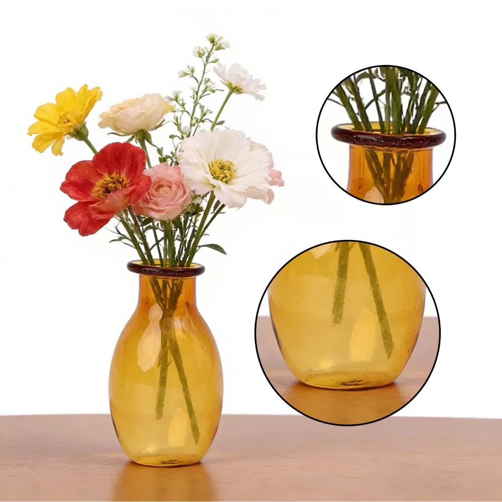 Mini Glass Vase Set - Creative DIY Thumb-Sized Ornaments for Flower Arrangements and Home Decor