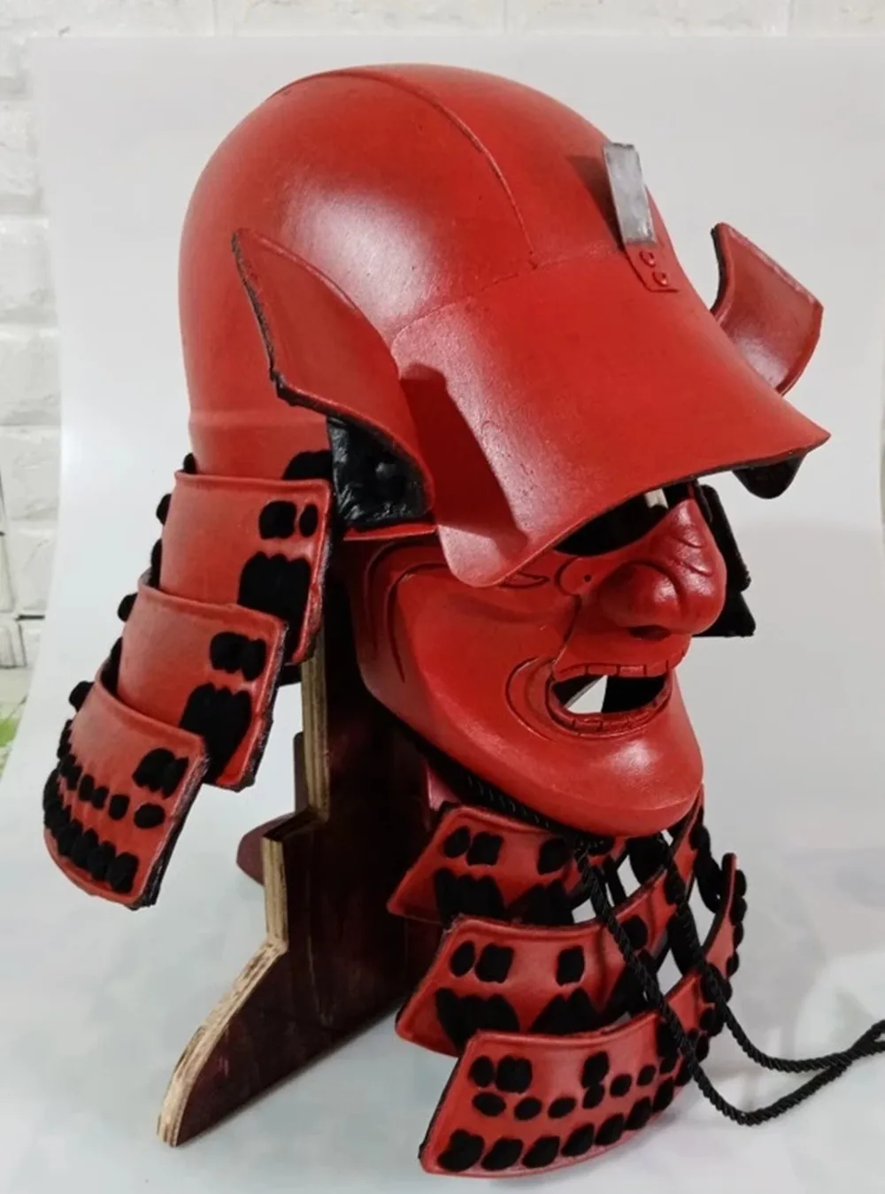 RealREDBlackJapaneseSamuraiHelmetSHandmadecosplayheadwearFOR