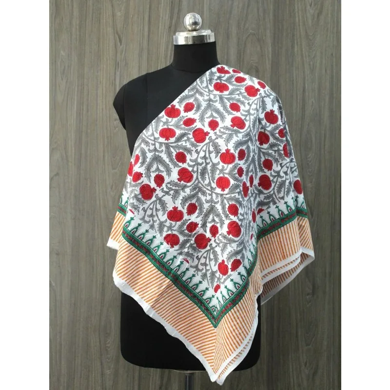 

Indian Cotton Handmade Sarong Beach Scarf Hand Block Printed Sarong Flower print