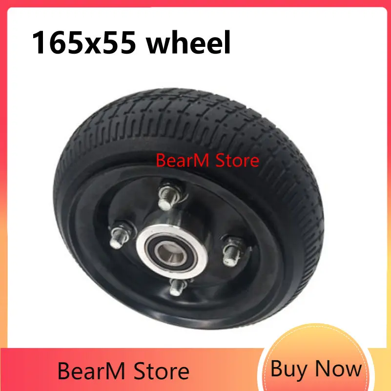 

New 6.5 Inch Wheels 165x55 Solid Tire with Hub Bearings for Mini Electric Scooter Bike Explosion Proof Parts