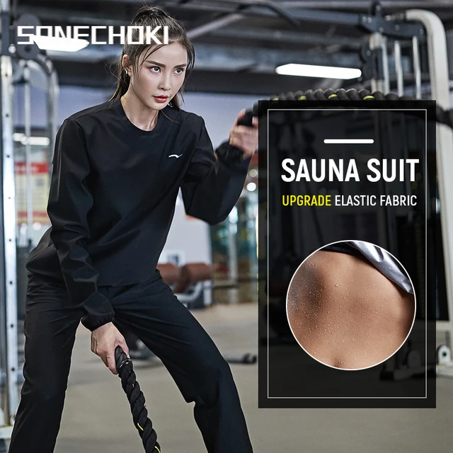 Traje De Sauna Para Hombre Y Mujer, Conjunto De Ropa De Gimnasio, Sudadera  Con Capucha, Tops Para Correr, Fitness, Ejercicio, Ropa Deportiva Para  Perder Peso Y Sudar - AliExpress