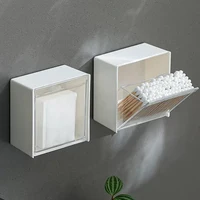 Wall Mounted Cotton Pad Storage Boxes Dustproof Waterproof Bathroom Organizer For Cotton Swabs Makeup Cosmetics Jewelry Holder 1