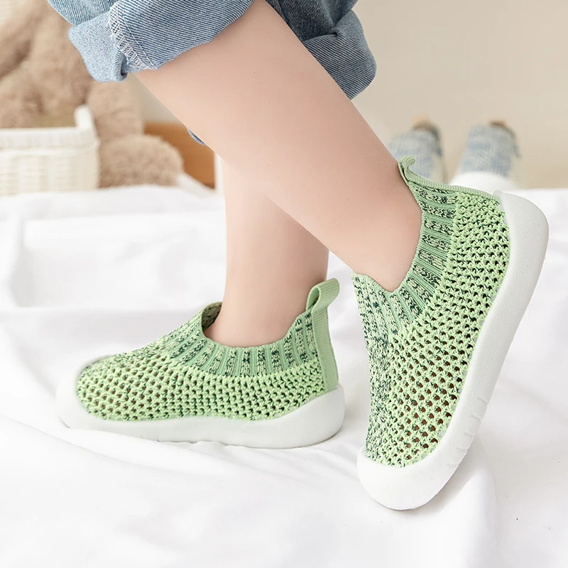 Newborn Baby Mesh Cotton Toddler Shoes Summer Baby Boy Non-slip First Walking Shoes Soft Hollow Breathable Shoes Kids Sneakers 4