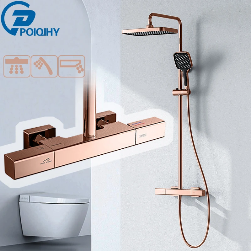 DJS 12インチ シャワーセット レインシャワーヘッド付き ハンドヘルド壁取り付け 真鍮圧力バランスシャワー蛇口バルブ シャワーシステム(つや消しニ 並行輸入品 DJS 12インチ シャワーセット レインシャワーヘッド付き ハンドヘルド