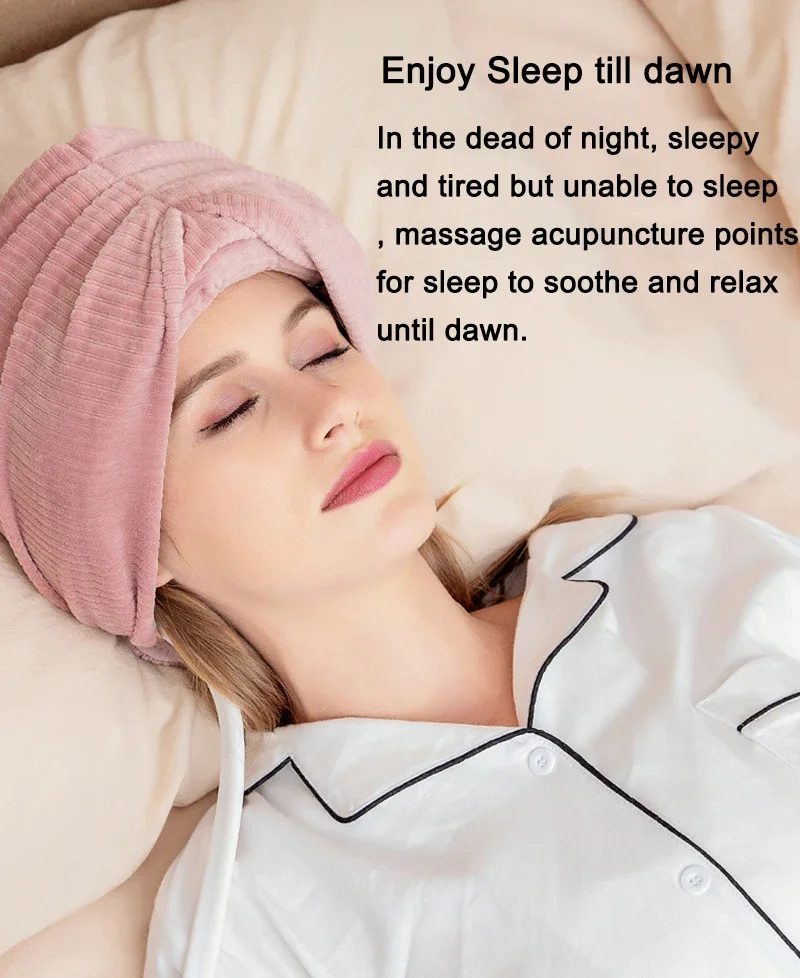 Electric Airbag Head Massage Migraine Relief Cap Heat Vibration Kneading Towel Headache Relaxation Treatment Anti Stress Machine