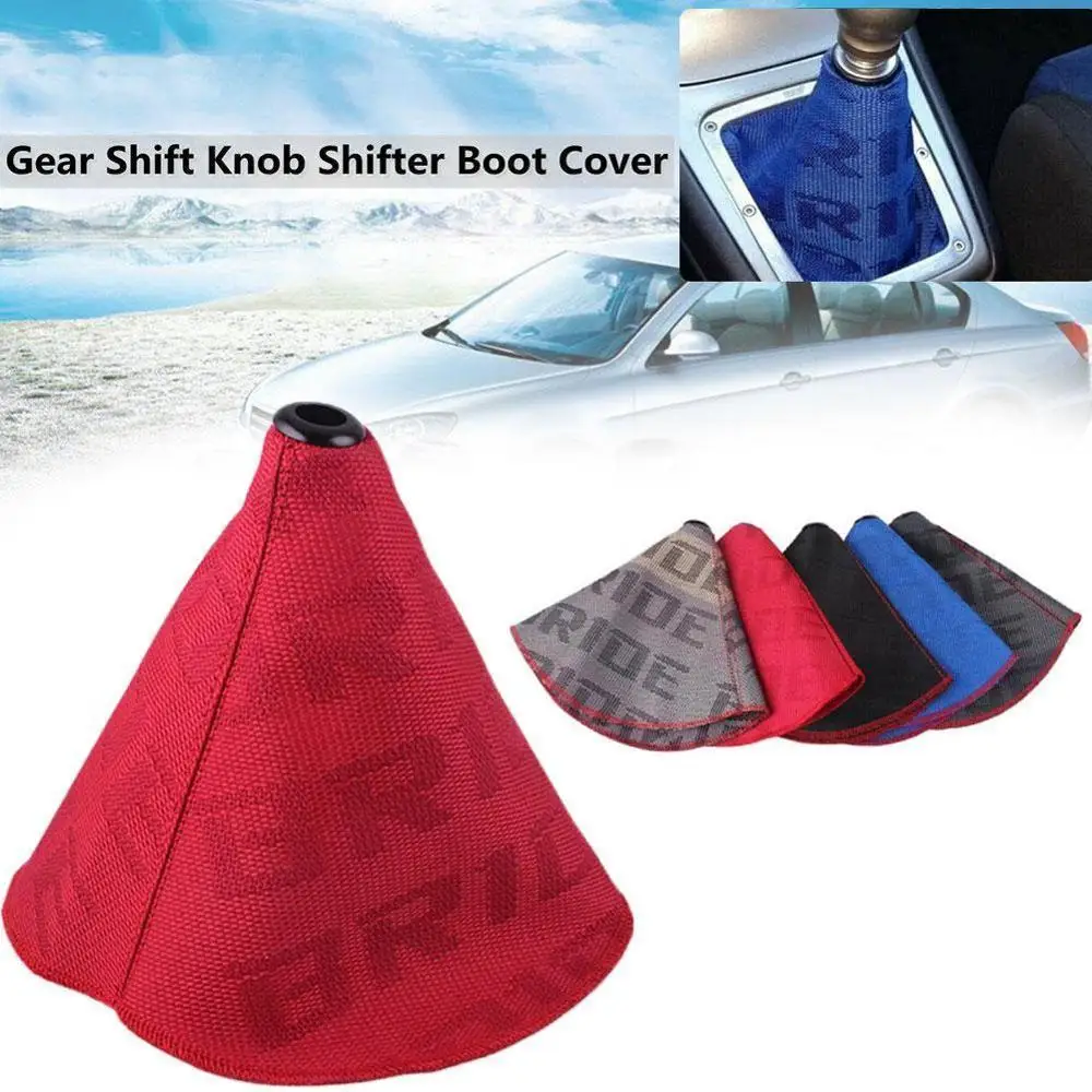 JDM Canvas Hyper Fabric Automatic Car Manual Shift Gear Shift Knob Boot Racing Shifter Lever Cover for Universal Car