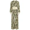 Camouflage Print Loose Casual 2 Piece Set Women Tracksuits Full Sleeve Zipper Hooded Sweatshirts Top + Wide Leg Pants Suits 3