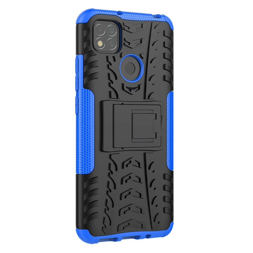 Für Xiaomi Redmi 9C Fall Abdeckung Rüstung Ständer Halter Robuste Silikon Stoßfest Stoßstange Fall für Xiaomi Redmi 9C für Redmi 9_voghion.com