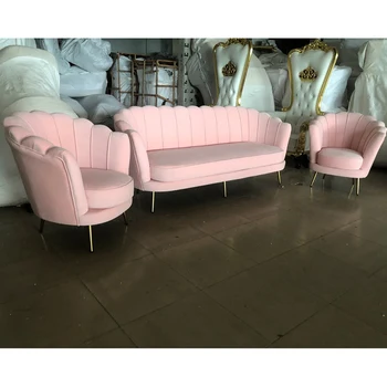 Divano nordico semplice moderno velluto rosa piedini in metallo casa soggiorno divano ufficio Reception divano