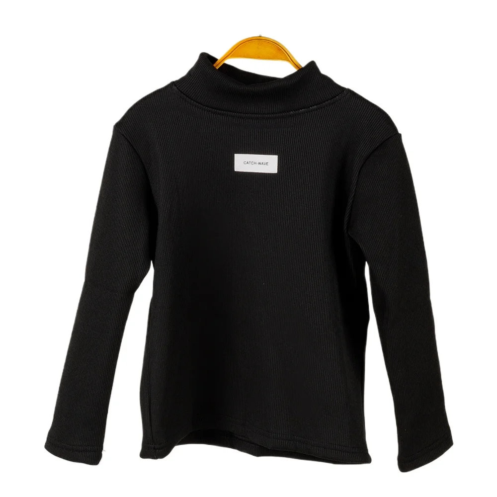 الأطفال الخريف الشتاء الياقة المدورة البلوز طويلة الأكمام أسفل قميص عادية الدافئة تي شيرت الاطفال طفل الفتيان الفتيات الملابس بلايز