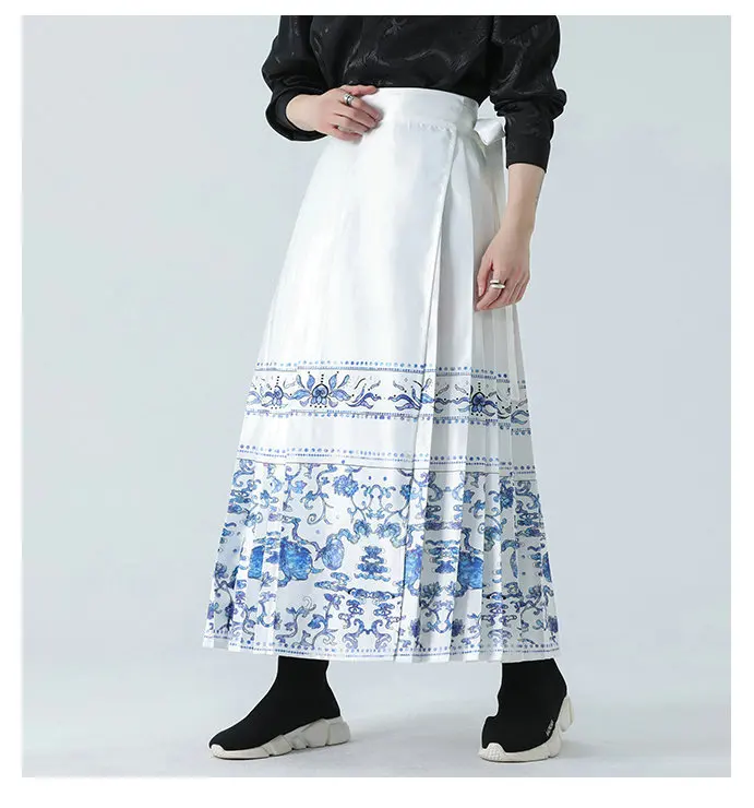 Description Picture 3 of itemFashion Men Wide-leg Skirt Pants Male Vintage Casual Jogging Pants Male Oversize White Streetwear Men Women Skirts Trousers 5XL