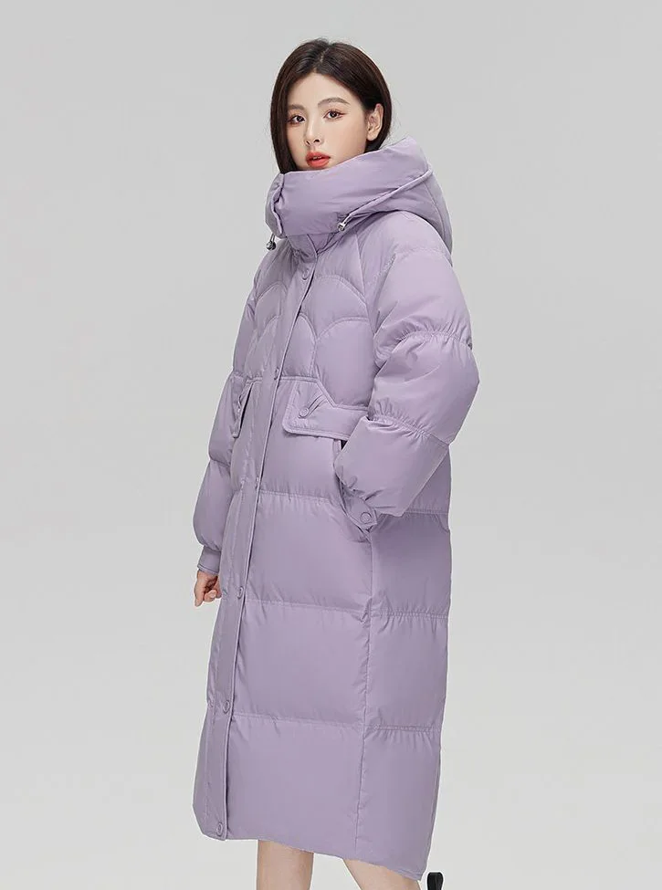 

2023 new women's long goose down jacket high-end long coat 7